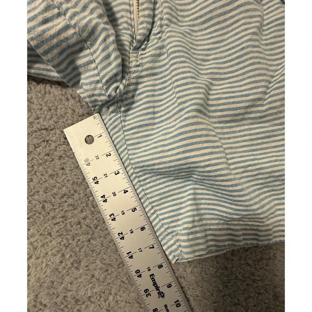 J Crew Stanton Blue Striped Pockets Casual Flat Front Chinos Shorts Mens Size 29